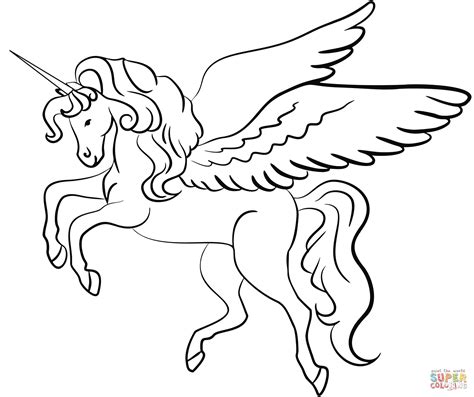 winged unicorn coloring page  printable coloring pages