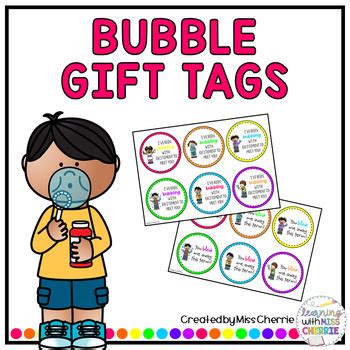 bubble gift tags editable  learning   cherrie tpt