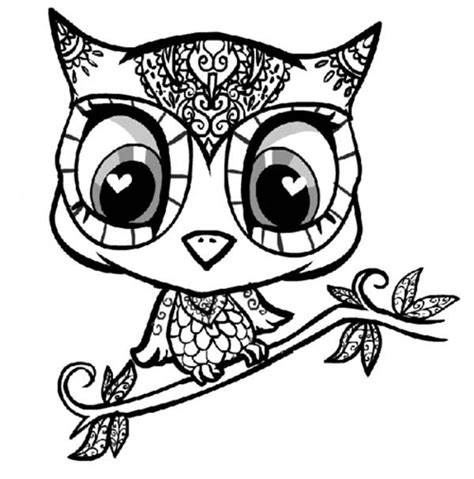 difficult owl coloring page  adults