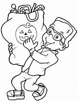 Halloween Coloring Pages Kids Printable Candy Frankenstein sketch template