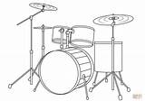Coloring Drum Kit Pages Printable Musical Drawing Dot Paper sketch template