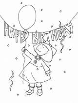 Stamps Birthday Digital Coloring Little sketch template