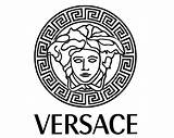 Versace Logo Drawing Medusa Stencil Symbol High Brand Logos Vector Marca Versus Drawings Clothing Gianni Painting Luxury Pack Quality Size sketch template