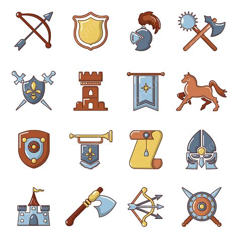 knight medieval warrior vector hd images knight medieval icons set