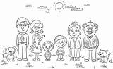 Family Clipart Outline Vector Happy Clip Pet Illustrations Famiglia Da Colorare Disegni Disegno Owner Children Two La Clipground Hdclipartall Per sketch template