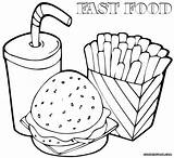 Food Coloring Fast Pages Fastfood Print Colorings Coloringway sketch template