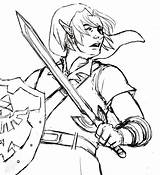 Zelda Coloring Pages Triforce Link Legend Template sketch template
