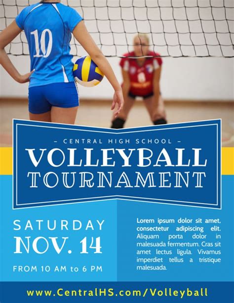 volleyball tournament flyer template