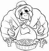 Coloring Thanksgiving Turkey Turkeys sketch template