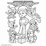 Paw Patrol Coloring Pages Christmas Printable Print Sheets Chase Skye Cartoon Pdf Kids Visit Ryder Characters Book sketch template