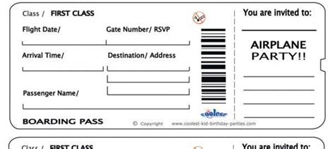 plane ticket template  awesome  printable airline ticket plane