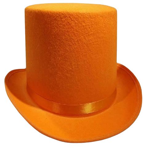 Nicky Bigs Nicky Bigs Novelties Tall Deluxe Felt Top Hat Orange One