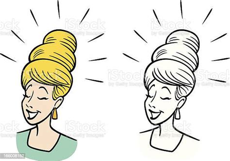 classic beehive haircut woman stock illustration download image now