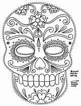 Pages Coloring Calavera Tattoo Print sketch template