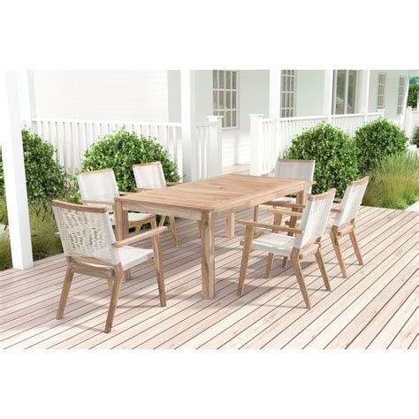 shop west port solid teak wood outdoor dining chair
