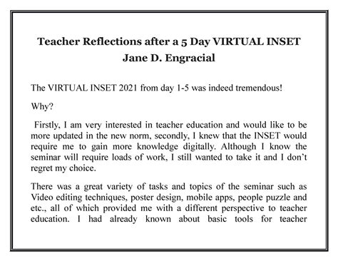 teacher reflections    day virtual inset teacher reflections