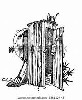 Outhouse Template Coloring sketch template