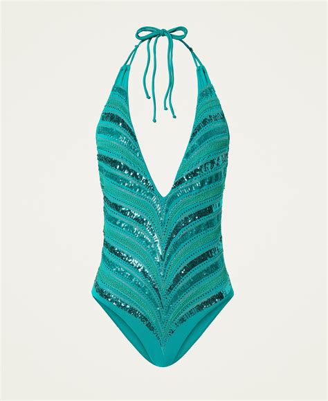 One Piece Swimsuit With Embroidery