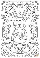 Coloring Easter Pages Bunny Doodle Printable sketch template