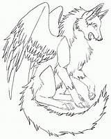 Wolf Coloring Pages Wolves Wings Realistic Sheets Print Cool Winged Drawing Printable Bird Color Boys Female Drawings Twilight Coloringhome Arctic sketch template