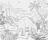 Drawing Scenery Coloring Dinosaur Landscape Kids Natural Beautiful Triassic Pencil Season Prehistoric Pages Landscapes Reptile Colouring Drawings Plateosaurus Dinosaurs Cartoon sketch template
