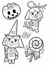 Coloring Pages Animal Crossing Freebies Halloween sketch template