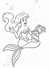 Coloring Pages Ariel Princess Mermaid Little sketch template