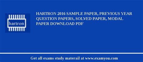 hartron  sample paper previous year question papers solved paper