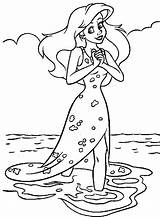 Coloring Mermaid Ariel Pages Little Disney Colouring Coloriage Printable Princess Arielle sketch template