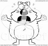 Cat Scaredy Cartoon Coloring Clipart Outlined Vector Cory Thoman Royalty sketch template
