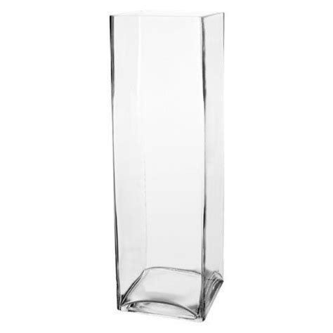 Koyal Wholesale 404349 6 Pack Tall Square Glass Vases 4 By 16 Inch