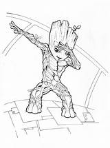 Groot Coloring Baby Pages Via Deviantart sketch template