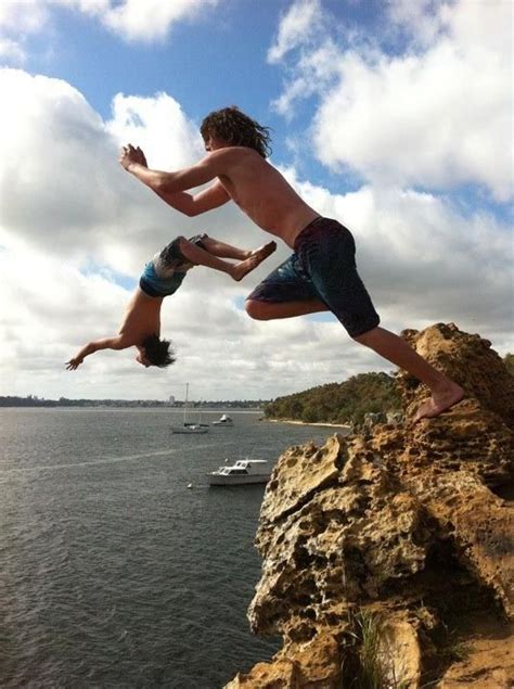 cliff jumping  black wall reach perth australia   oc