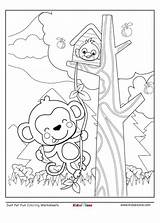 Monkey Coloring Worksheet sketch template