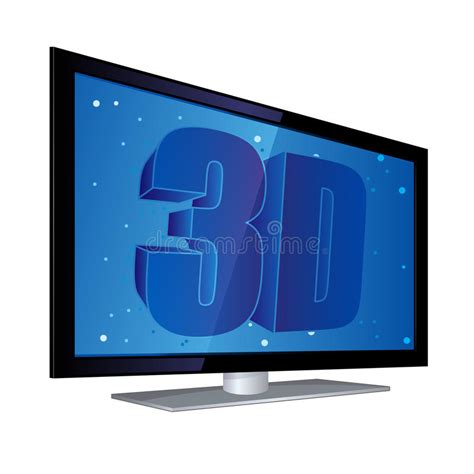 Flat Screen 3d Tv Eps Stock Vector Illustration Of Flat