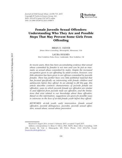 pdf female juvenile sexual offenders understanding who