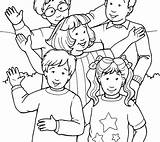 People Coloring Pages Kids Group Color Getcolorings Printable sketch template