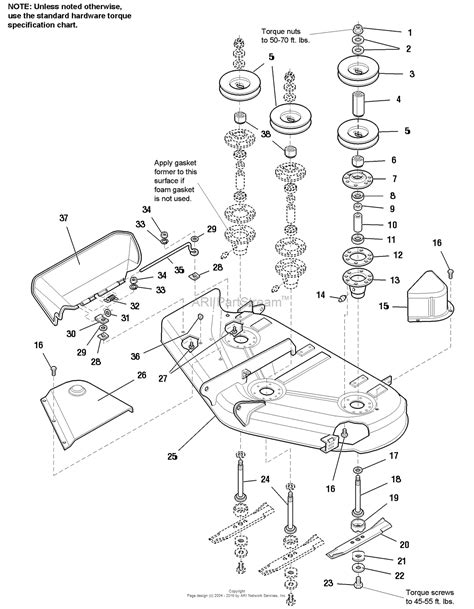 simplicity   mower deck parts diagram    mower deck housing arbors