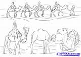 Caravan Camel sketch template