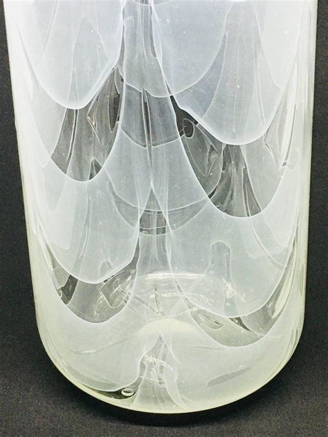 Hand Blown Clear Glass Vase Signed Barovier Toso Vintage