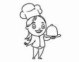Coloring Chef Apron Tray Getdrawings Coloringcrew Wearing sketch template