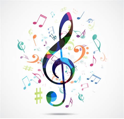 Abstract Background Colorful Music Notes Stock Vector