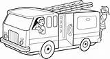 Fire Engine Coloring Pages Fireman Firetruck Colouring Truck Kids sketch template