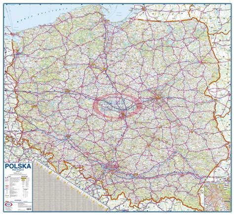 polska drogowa   mapa scienna centrum kartografii