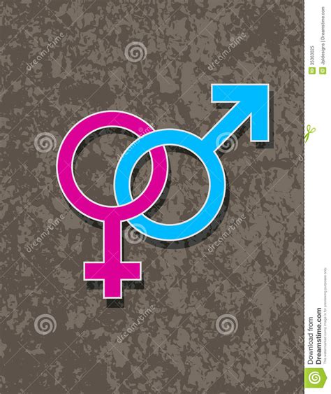 Male And Female Gender Symbol Interlocking Royalty Free