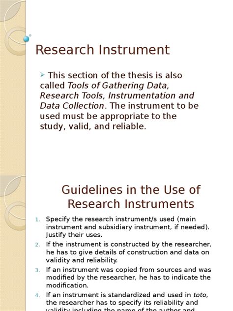 research instrument statistics data