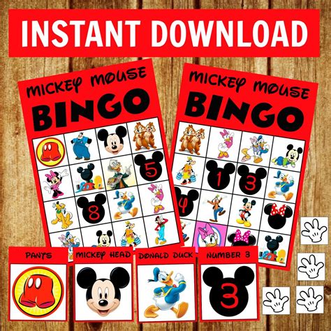 bingo cards mickey mouse bingo game set birthday party