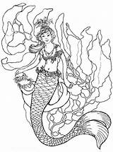 Mermaid Coloring Pages Printable Kids Mermaids sketch template