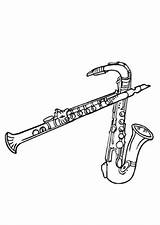 Klarinette Saxophon Musik Ausdrucken Gitarre Malvorlagen sketch template