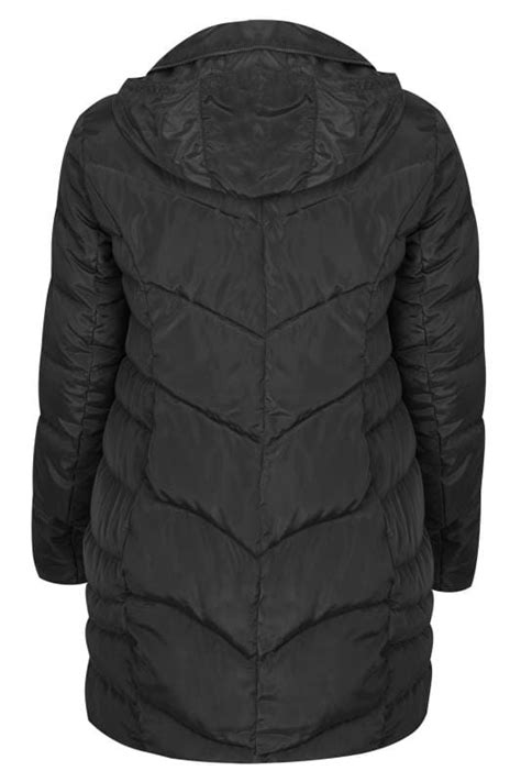 black puffa coat with zip out hood